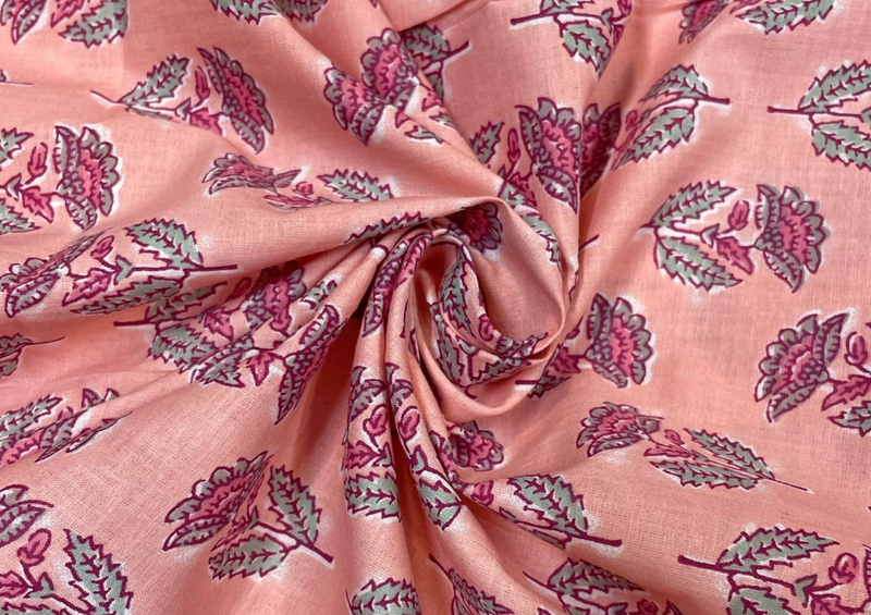 Cotton Cambric Pink Flowers Print