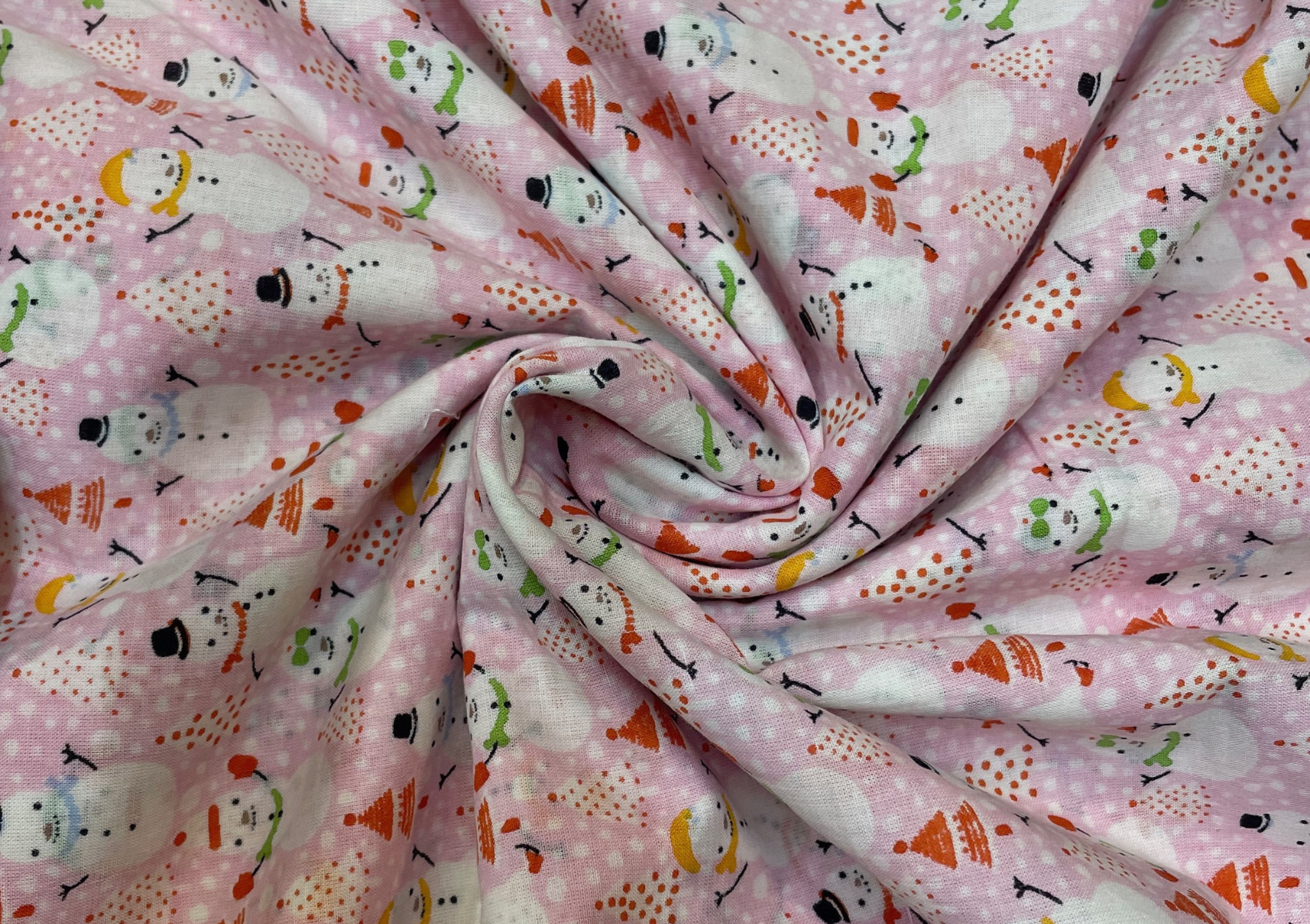 Pink Quirky Cotton Voil Print Fabric