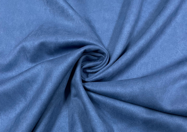 Deep Blue Plain Suede Fabric