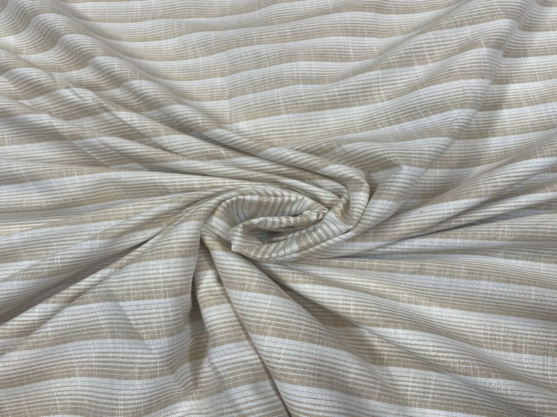 Yarn Dyed Cotton Ivory Stripes
