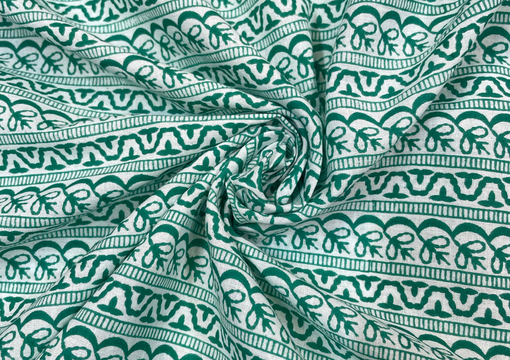 Green Abstract Cotton Cambric Print Fabric