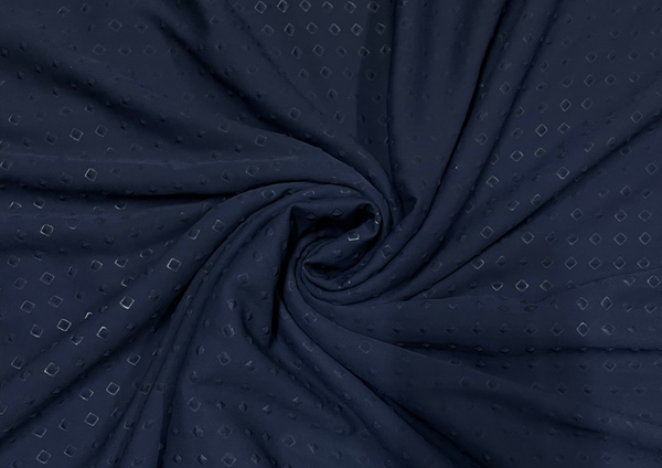 Navy Blue Abstract Georgette Fabric