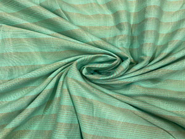 Yarn Dyed Cotton Green Stripes