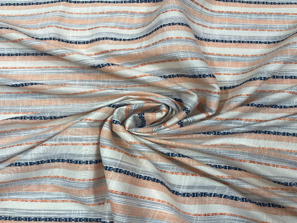 Yarn Dyed Cotton Peach Stripes