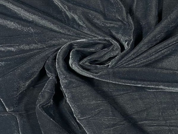 Grey Plain Velvet Fabric