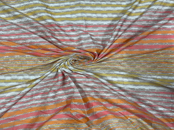 Multicolor Stripes Corduroy Fabric