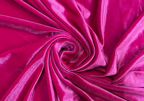 Magenta Plain Velvet Lycra Fabric