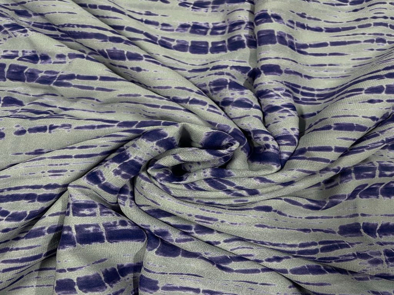 Georgette Light Purple Grey Abstract
