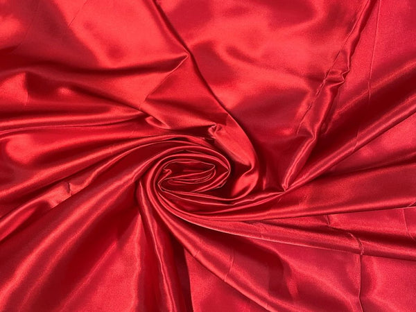 Red Plain Acetate Satin Fabric