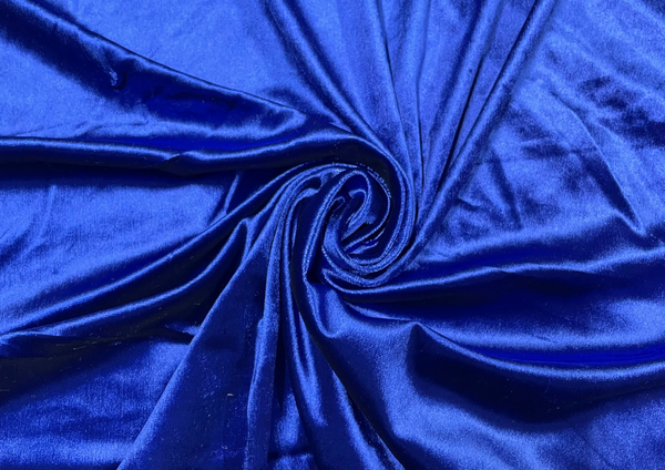 Dark Blue Plain Velvet Lycra Fabric