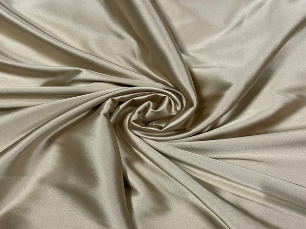 Beige Heavy Satin Lycra Fabric
