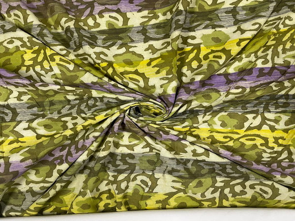 Multicolor Abstract Cotton Cambric Dabbu Fabric