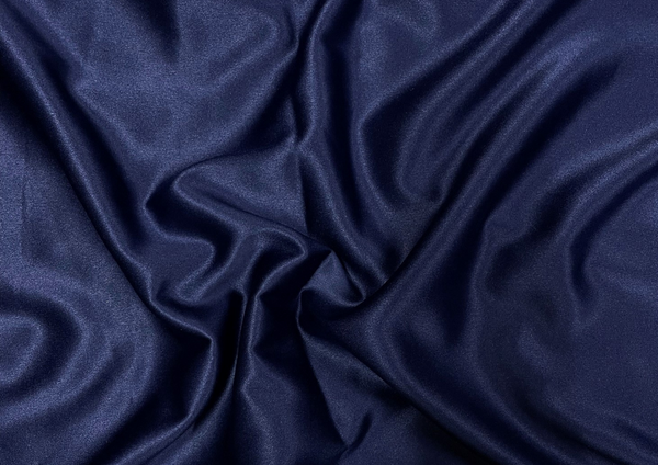 Navy Blue Plain Satin Fabric