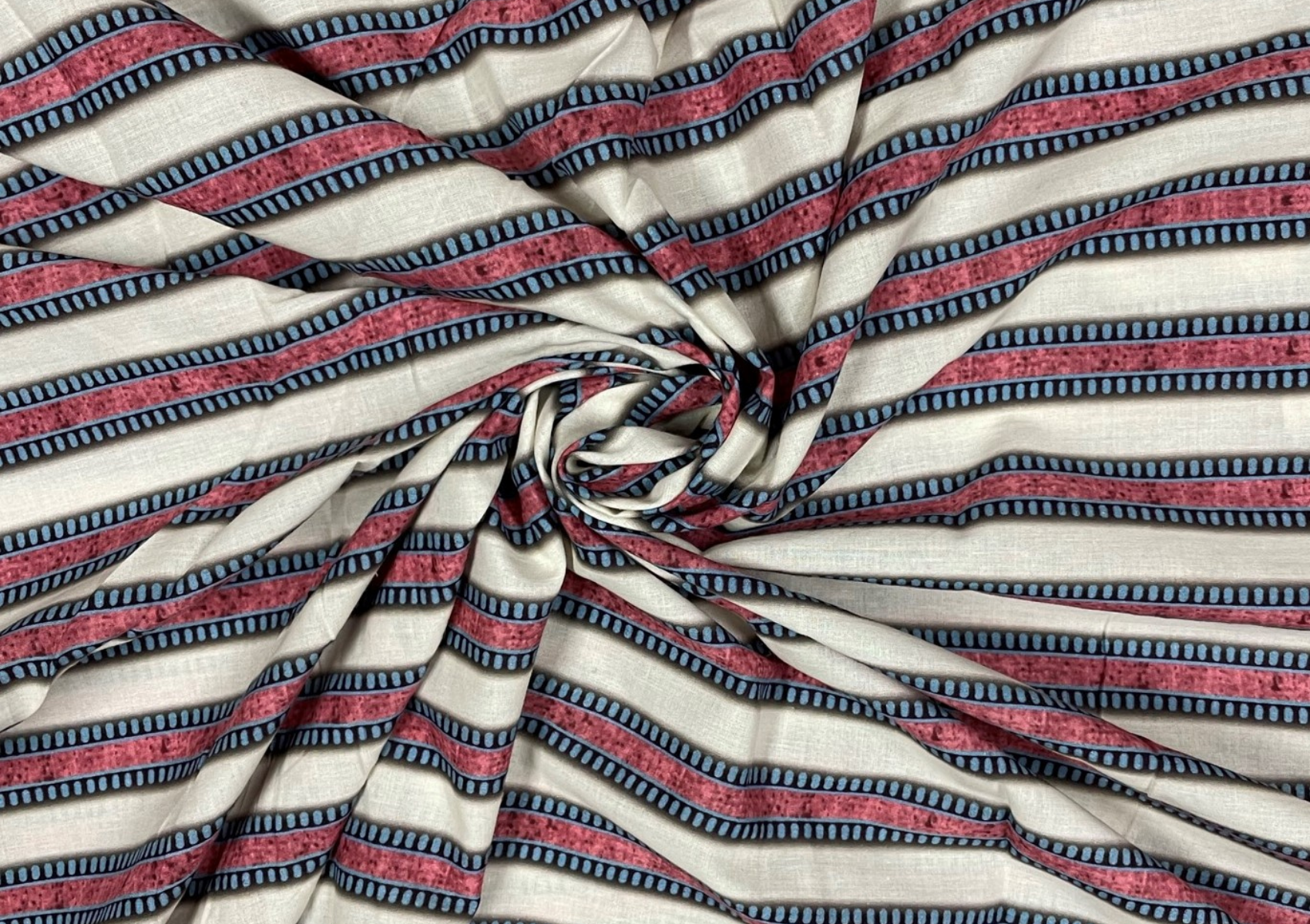 Multicolor Stripes Print Cotton Cambric Fabric