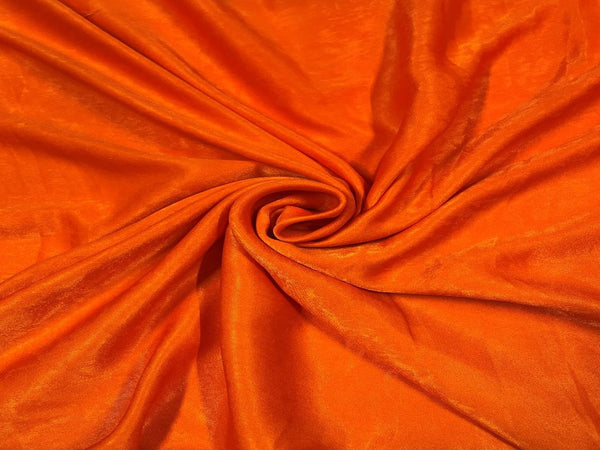 Orange Plain Sandwash Polyester Fabric