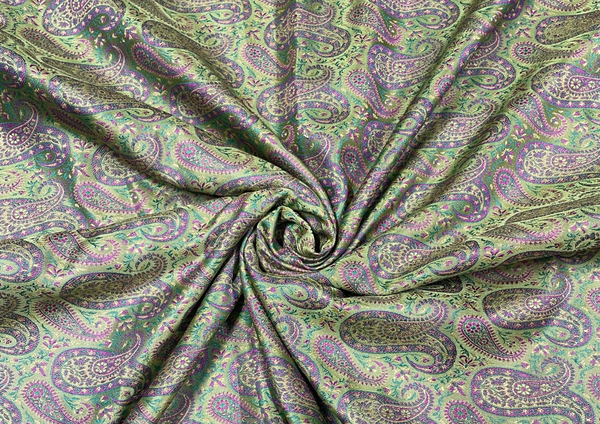 Pure Tanschui Silk Mint Green Paisleys Print