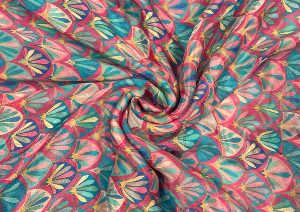 Printed Chiffon Multicolor Abstract Floral