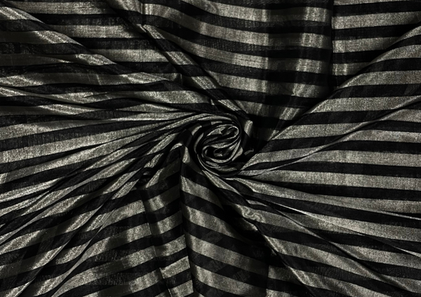 Pure Tissue Black Silver Stripes