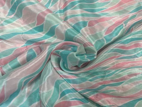 Multicolor Abstract Chiffon Fabric