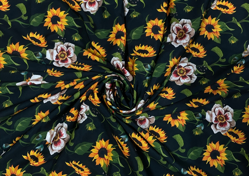 Multicolor Floral Printed Crepe Fabric