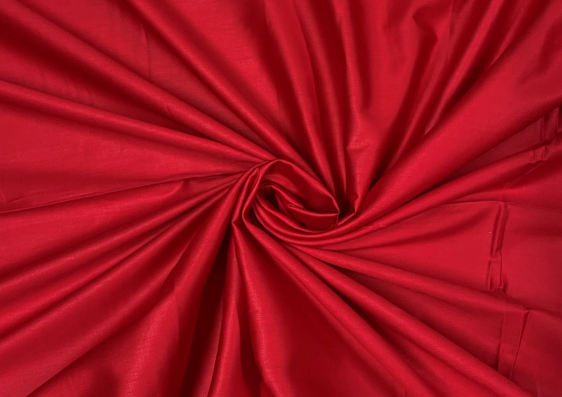 Red Plain Dyed Glace Cotton Fabric