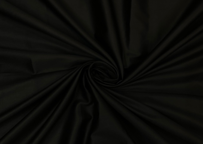 Black Plain Dyed Glace Cotton Fabric