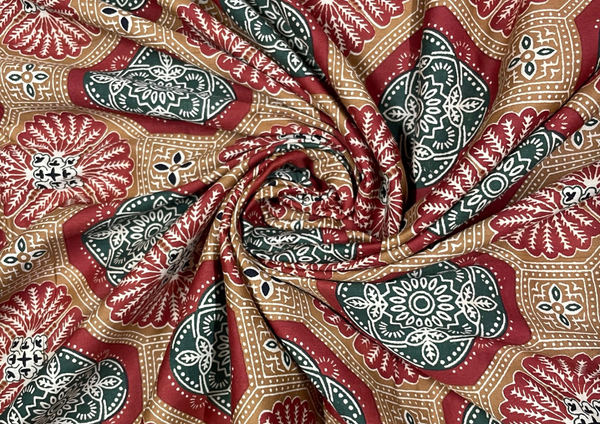 Multicolor Floral Printed Muslin Cotton Fabric