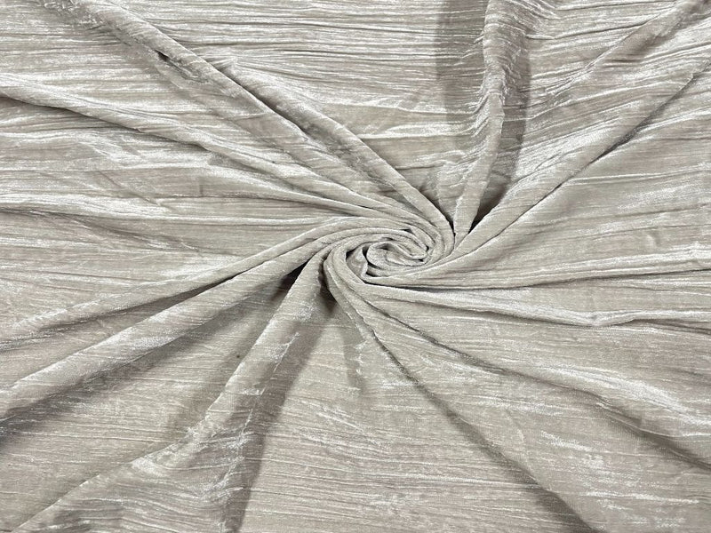 Light Gray Crush Velvet Fabric