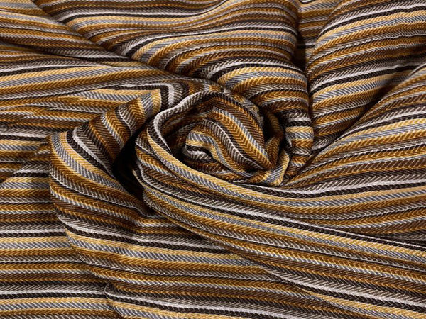 Brown Stripes Chiffon Fabric