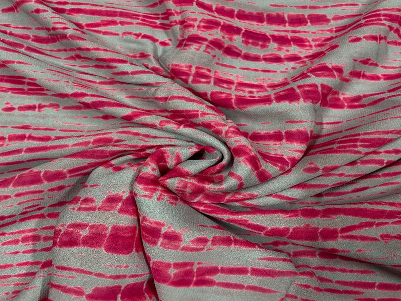Georgette Pink Grey Abstract